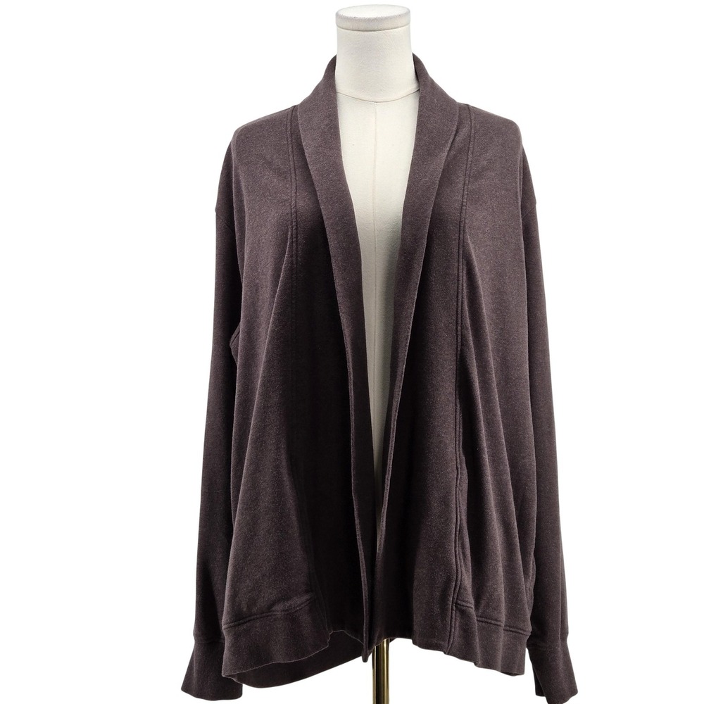 Pact Sweater Cardigan Womens XL Brown Cotton-Blend Open‎ Pockets Relaxed